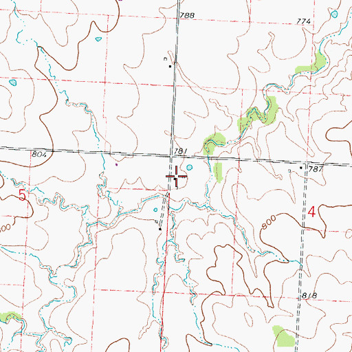 Topographic Map of Copeland, MO