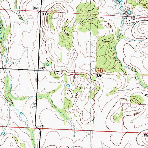 Topographic Map of Story (historical), MO