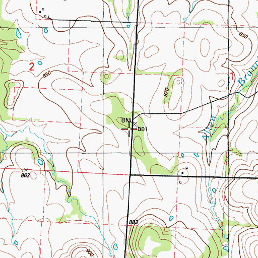 Topographic Map of Macy, MO