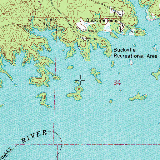 Topographic Map of Lake Ouachita, AR