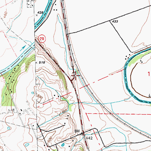 Topographic Map of Cuivre Junction (historical), MO