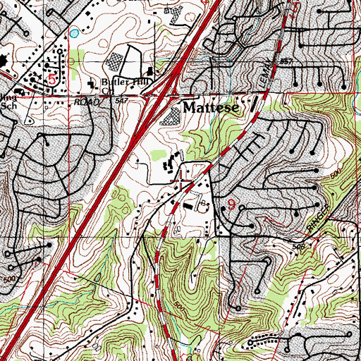 Topographic Map of Mehlville Fire Protection District Station 7, MO