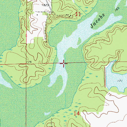 Topographic Map of Pecan Lake, AR