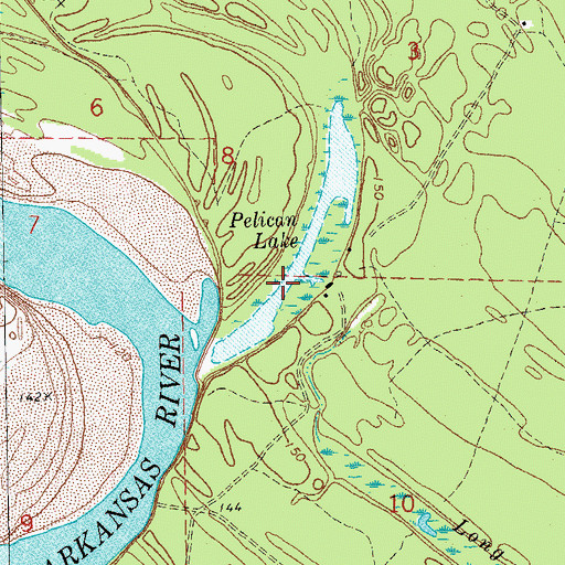 Topographic Map of Pelican Lake, AR