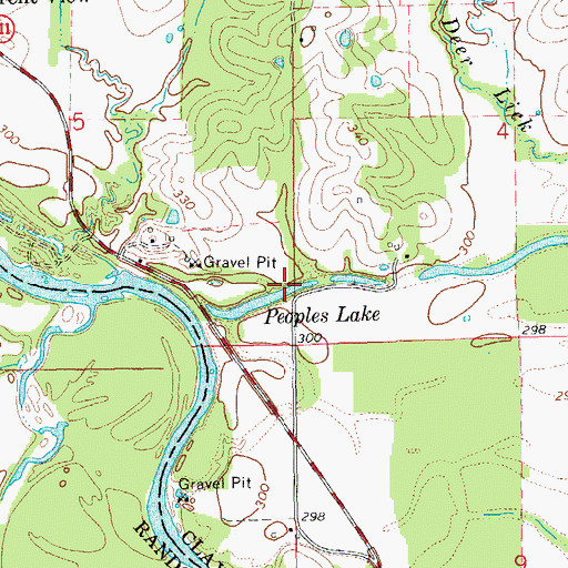 Topographic Map of Peoples Lake, AR