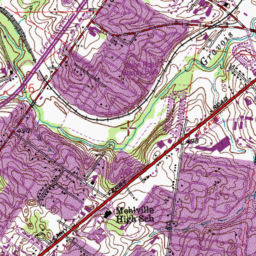 Topographic Map of Union Road County Park, MO
