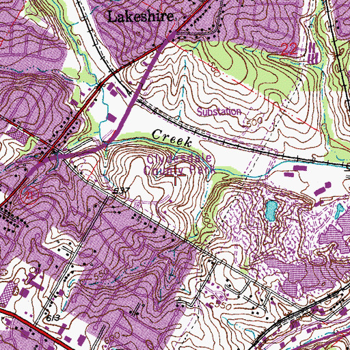 Topographic Map of Clydesdale County Park, MO
