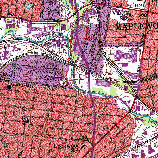 Topographic Map of Deer Creek Park, MO