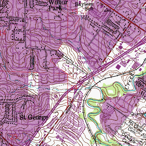 Topographic Map of Ohlendorf County Park, MO