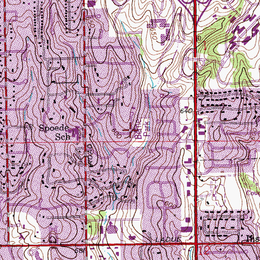 Topographic Map of Berne Park, MO