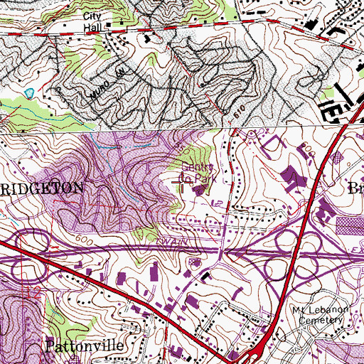 Topographic Map of Gentry County Park, MO