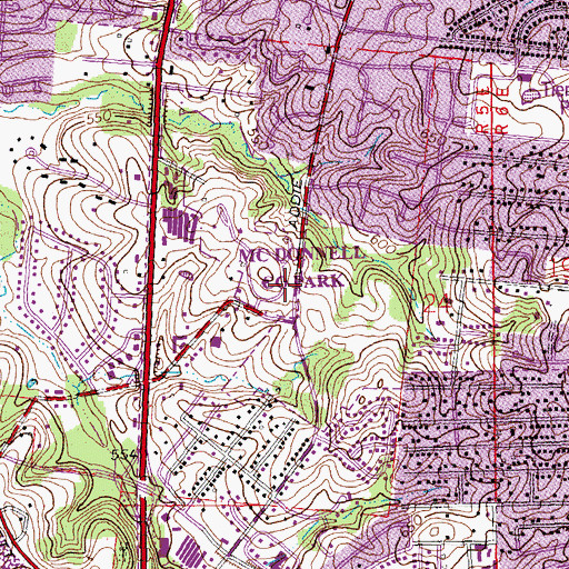 Topographic Map of McDonnell County Park, MO
