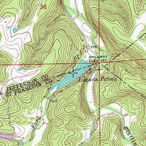 Topographic Map of Laguna Palma, MO