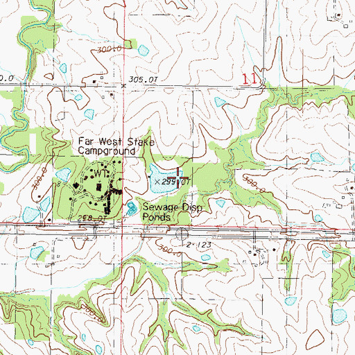 Topographic Map of Far West Stake RLDS Church Lake Dam, MO