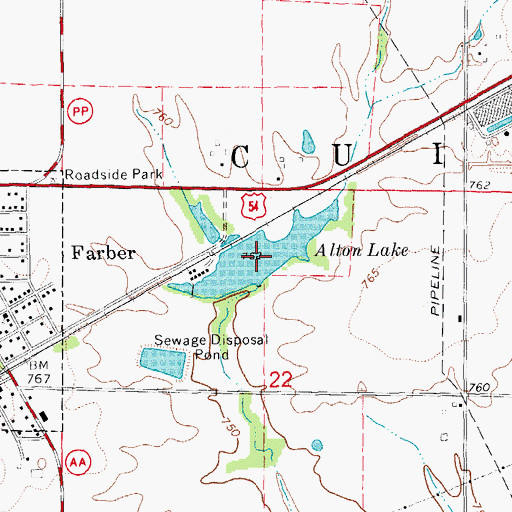 Topographic Map of Alton Lake, MO