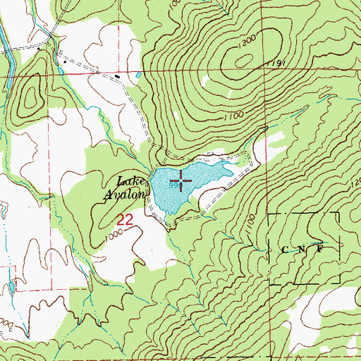 Topographic Map of Lake Avalon, MO