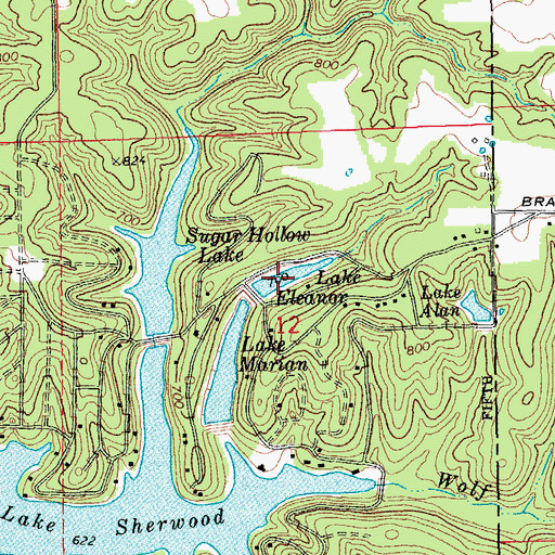 Topographic Map of Lake Eleanor, MO