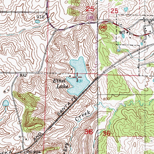Topographic Map of Ethel Lake, MO