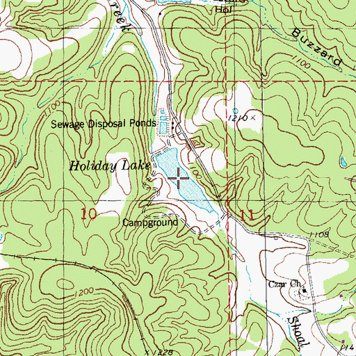 Topographic Map of Holiday Lake, MO
