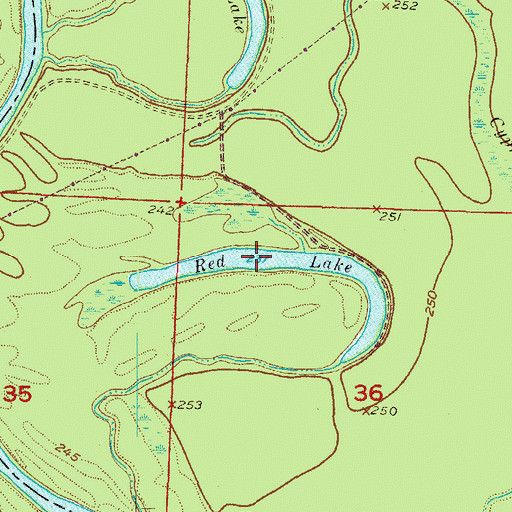 Topographic Map of Red Lake, AR