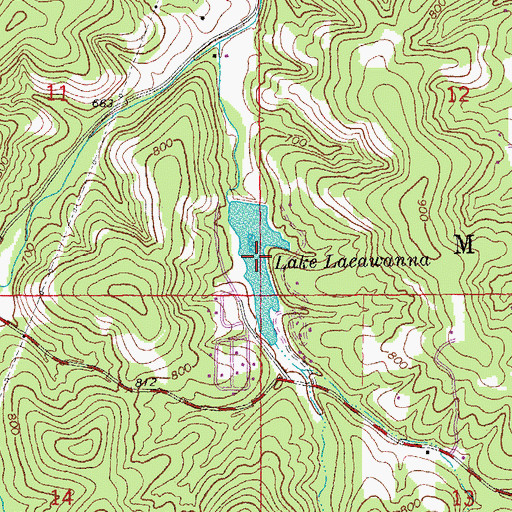 Topographic Map of Lake Lacawanna, MO