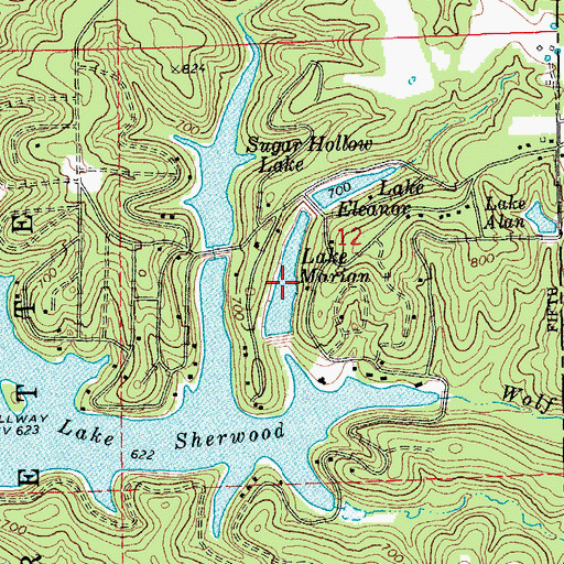 Topographic Map of Lake Marian, MO