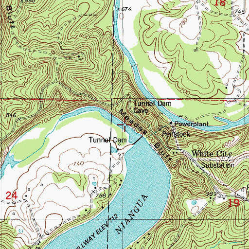 Topographic Map of Lake Niangua, MO