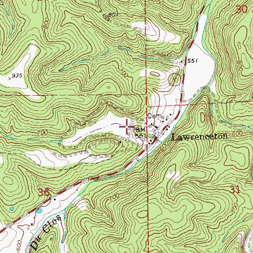 Topographic Map of Pinkston Lake (historical), MO