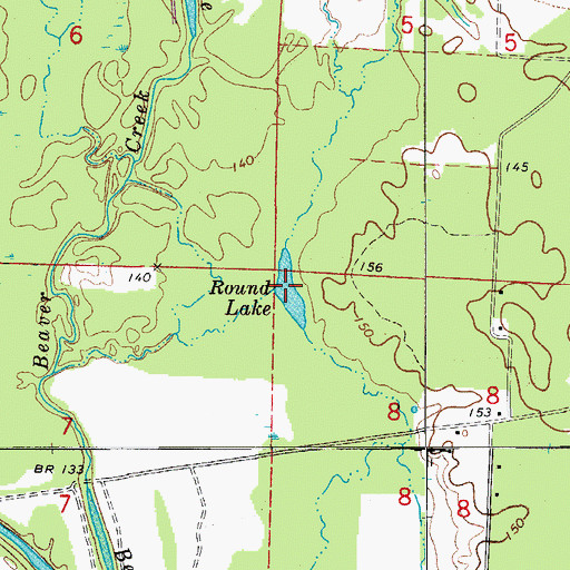 Topographic Map of Round Lake, AR