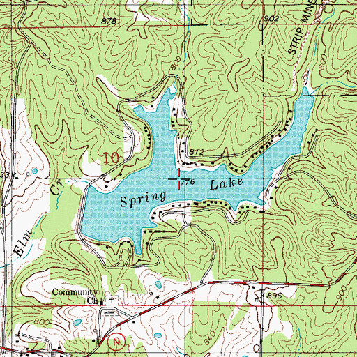 Topographic Map of Spring Lake, MO