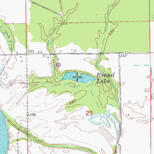 Topographic Map of Round Lake, AR