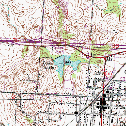 Topographic Map of Lake Venita, MO