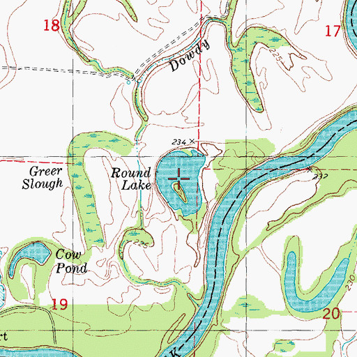 Topographic Map of Round Lake, AR