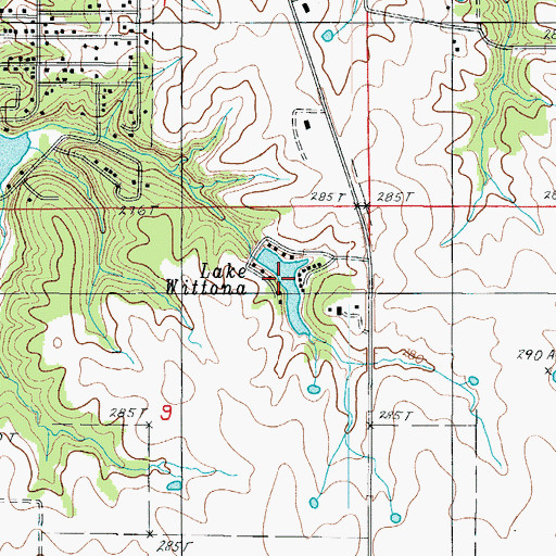 Topographic Map of Lake Wittona, MO