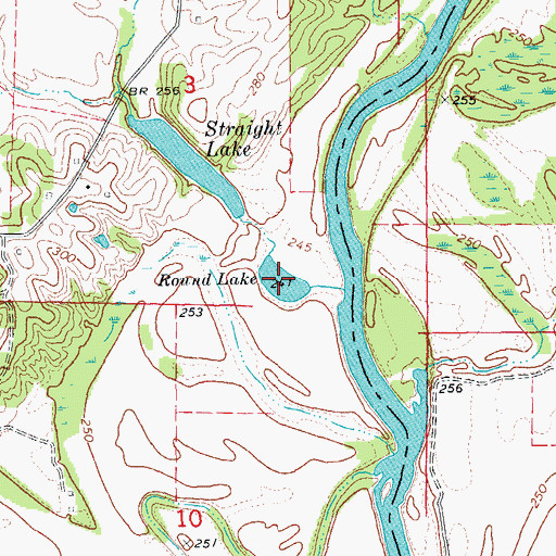 Topographic Map of Round Lake, AR