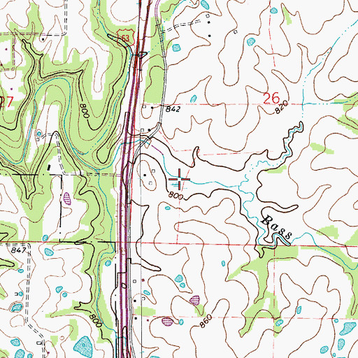 Topographic Map of Curry Lake, MO