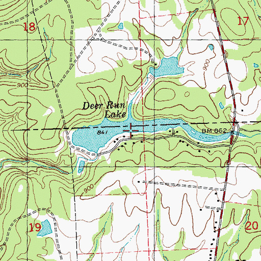 Topographic Map of Deer Run Lake, MO