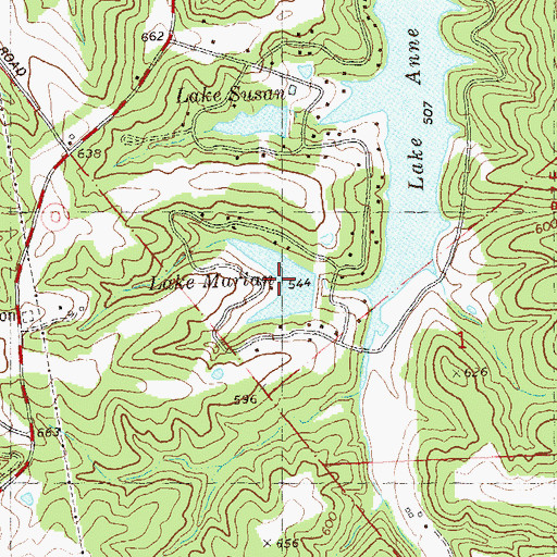 Topographic Map of Lake Marian, MO