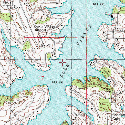 Topographic Map of Lake Viking, MO