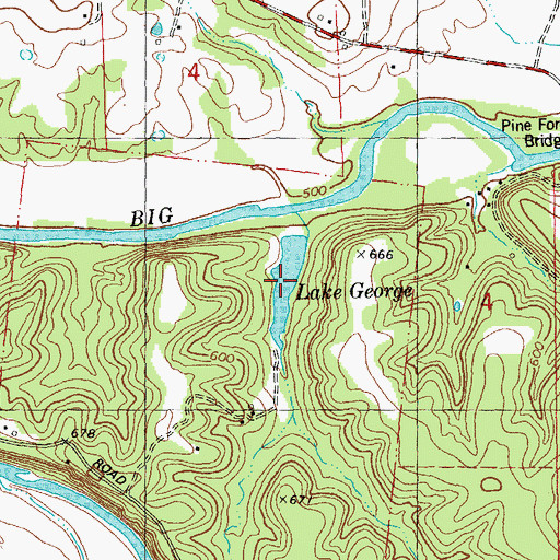 Topographic Map of Lake George, MO