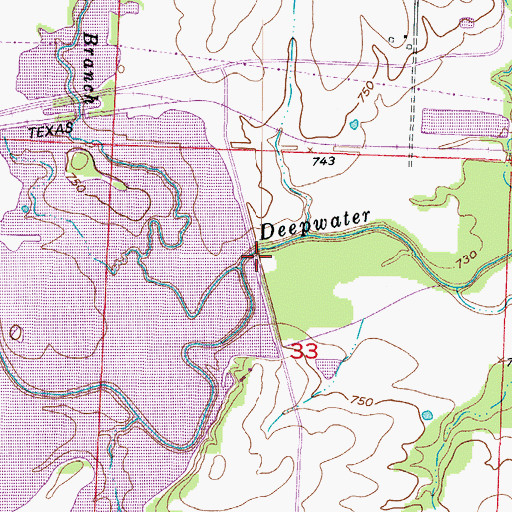 Topographic Map of Montrose Lake, MO