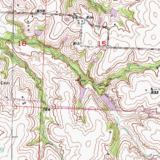 Topographic Map of RLDS Church Campground Upper Lake Dam, MO