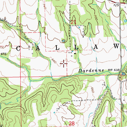 Topographic Map of Township of Callaway (historical), MO