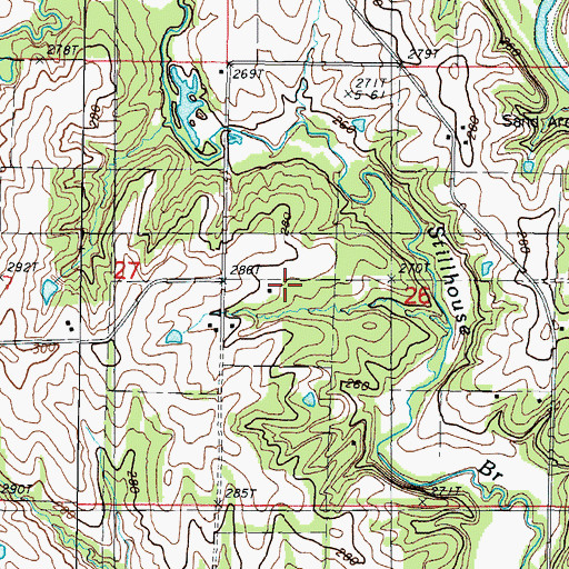 Topographic Map of Gartin School (historical), MO