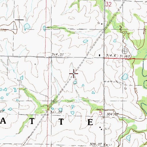 Topographic Map of Maple Hill, MO