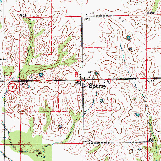 Topographic Map of Sperry, MO