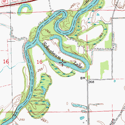 Topographic Map of Schnabaum Lake, AR