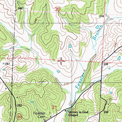 Topographic Map of Benton County, MO