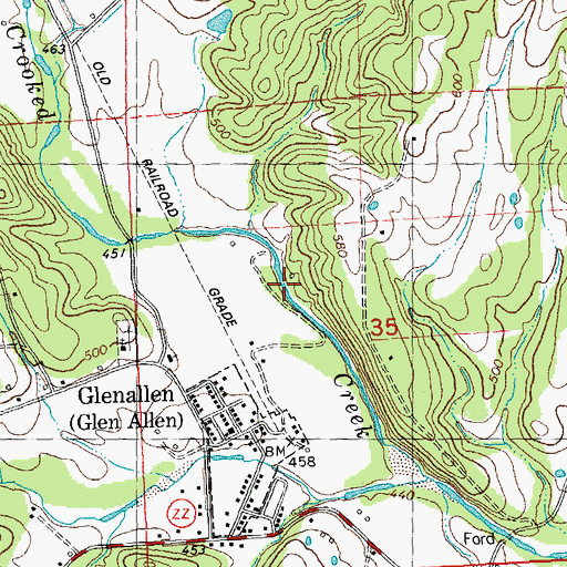 Topographic Map of Bollinger County, MO