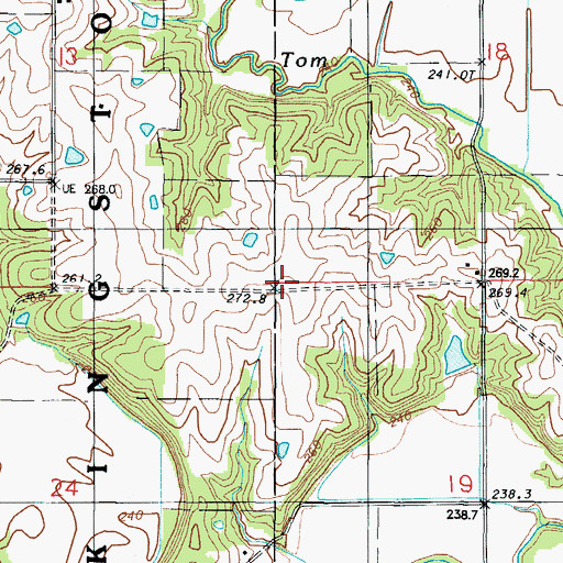Topographic Map of Caldwell County, MO